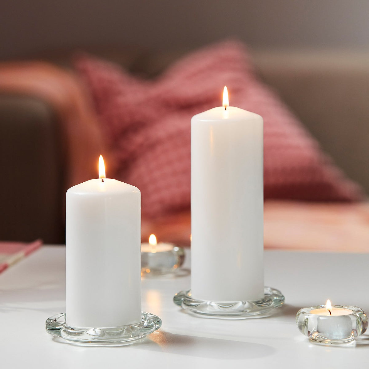 Unscented pillar candle