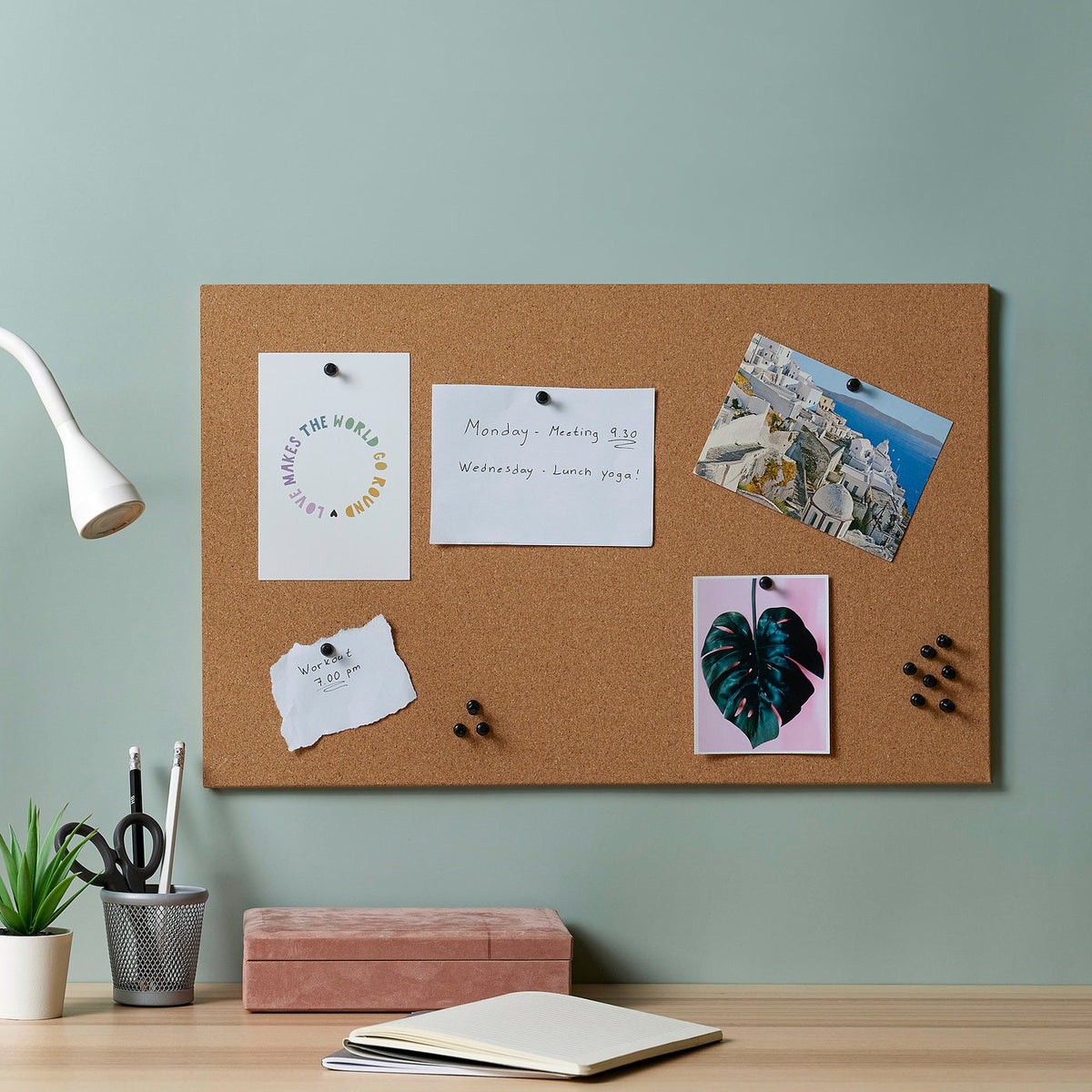 Memo board with pins
