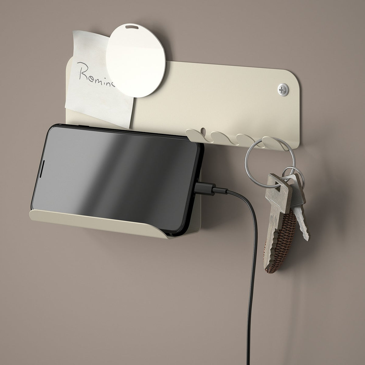 Wall organiser w hooks
