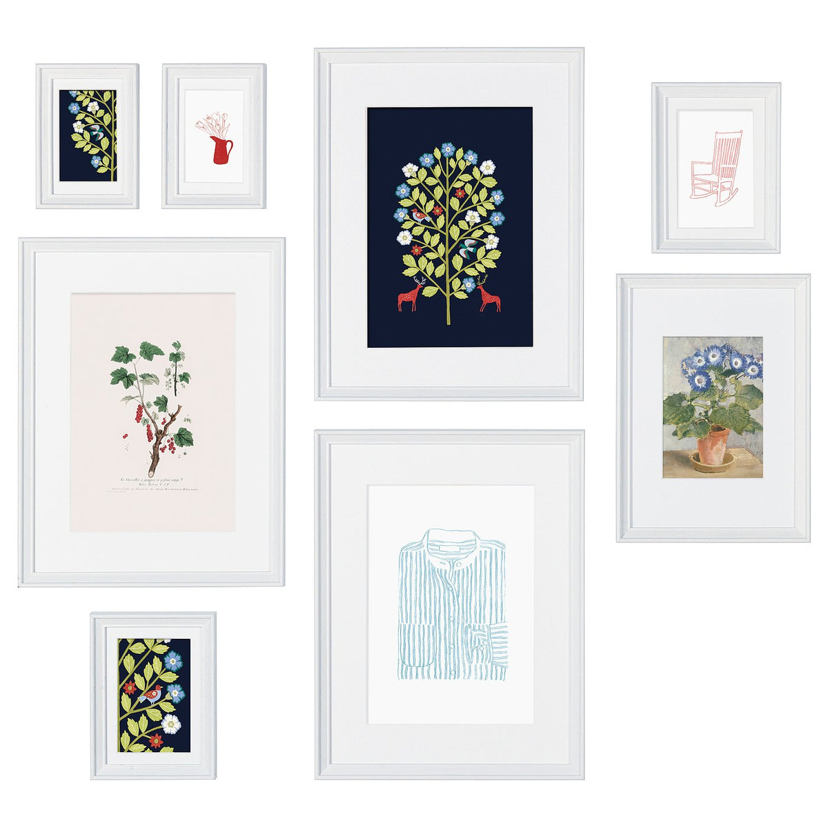 Frame with poster, set of 8
