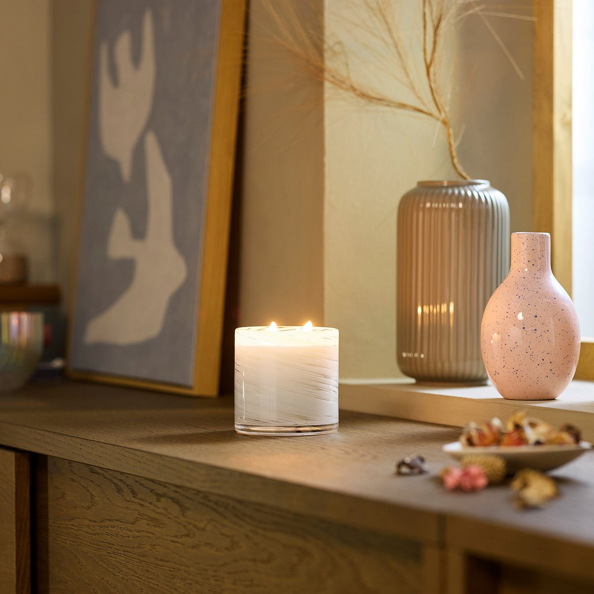 Scented candle in glass, 2 wicks