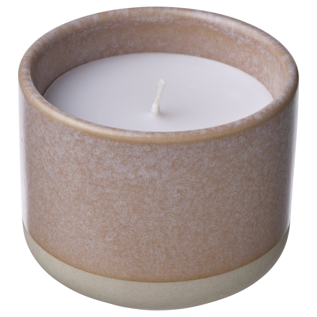 Scented candle in ceramic jar