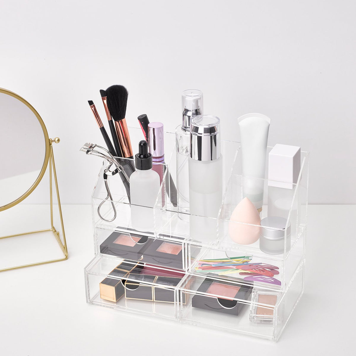Make-up storage w comp/2 drawers
