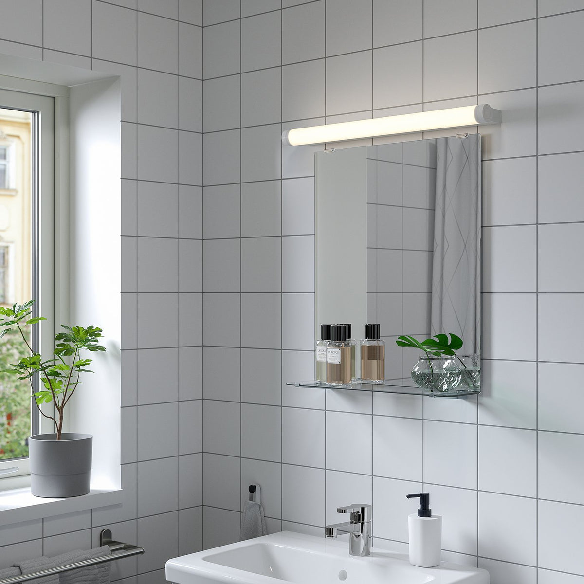 Mirror with shelf