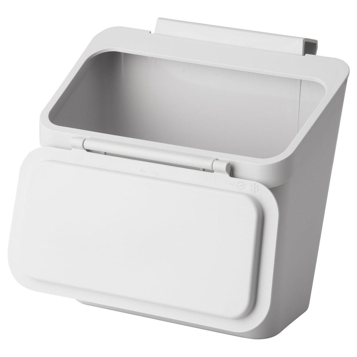 Waste bin for cabinet with door