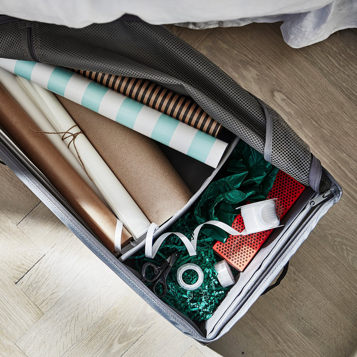 Storage case for wrapping paper