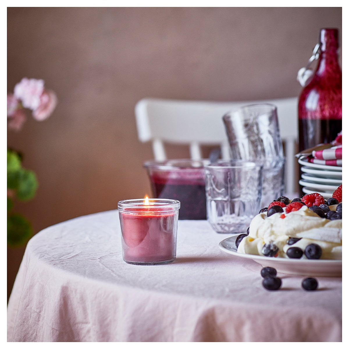 Scented candle in glass