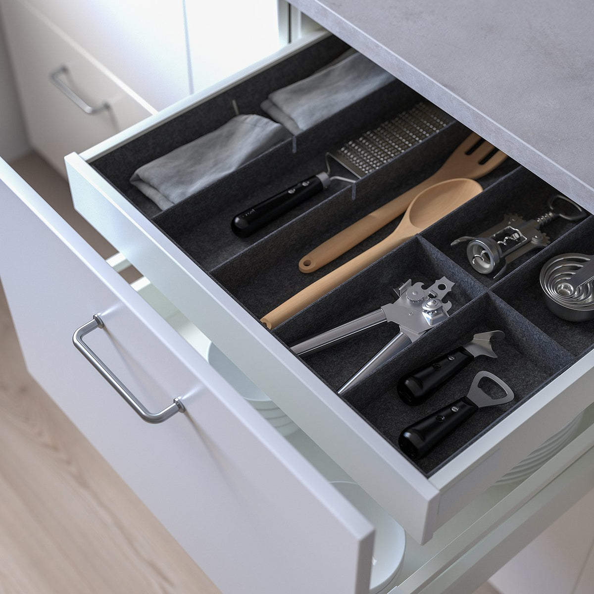 Adjustable organiser for drawer